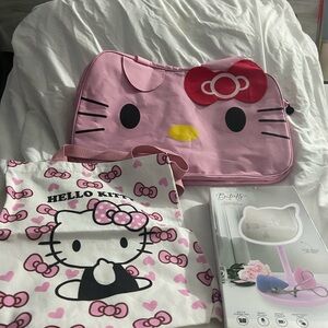 Hello Kitty Pink Duffle Bag/Weekender, Hello Kitty Tote Bag & Vanity Mirror